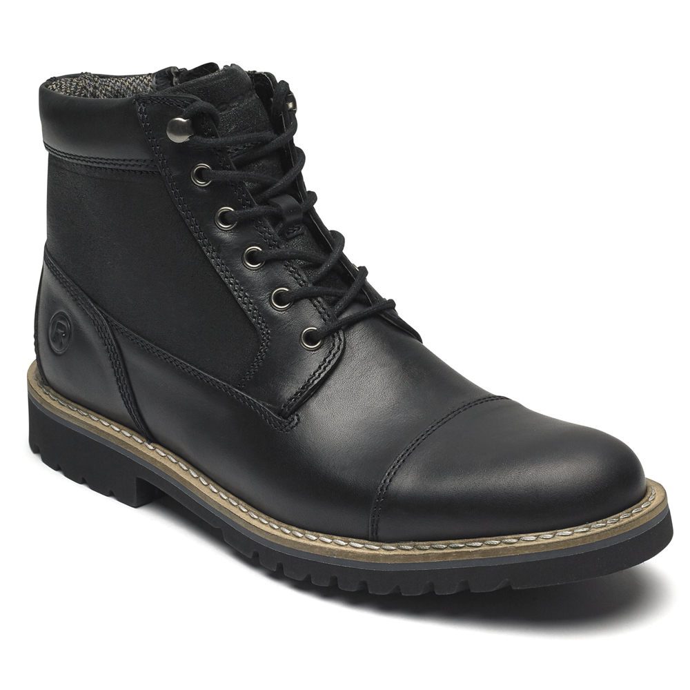 Rockport Boots For Mens Black - Marshall Rugged Inside Zip - RM7294853